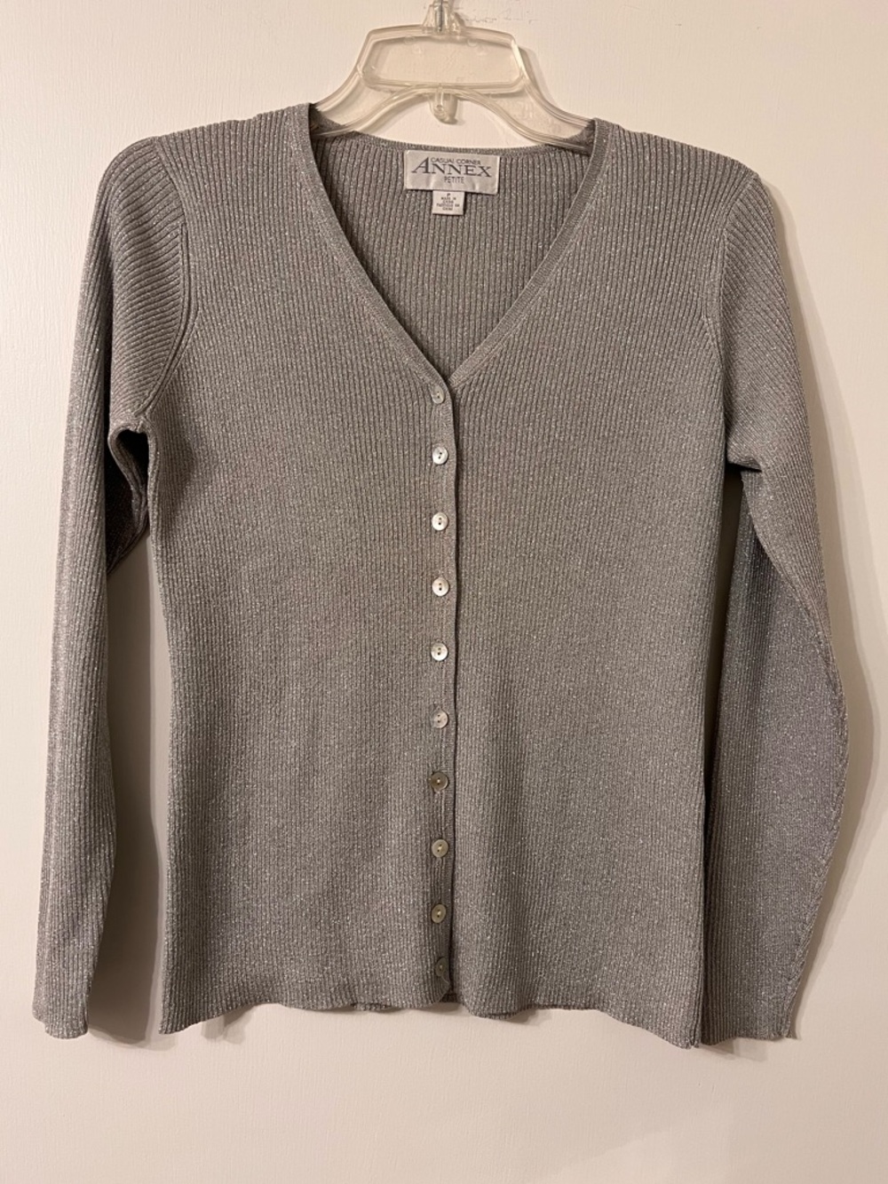 VINTAGE GRAY SHIMMER SILK CONTEMPORARY CARDIGAN ✨